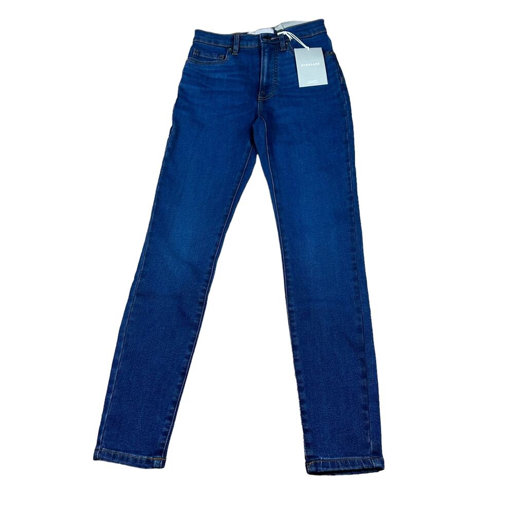 EVERLANE The Authentic Stretch High Rise‎ Skinny Denim Jean Mid Blue Size 23 NWT